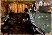 Ramón Subercaseaux in a Gondola, John Singer Sargent (American, Florence 1856–1925 London), Oil on canvas mounted on board, American